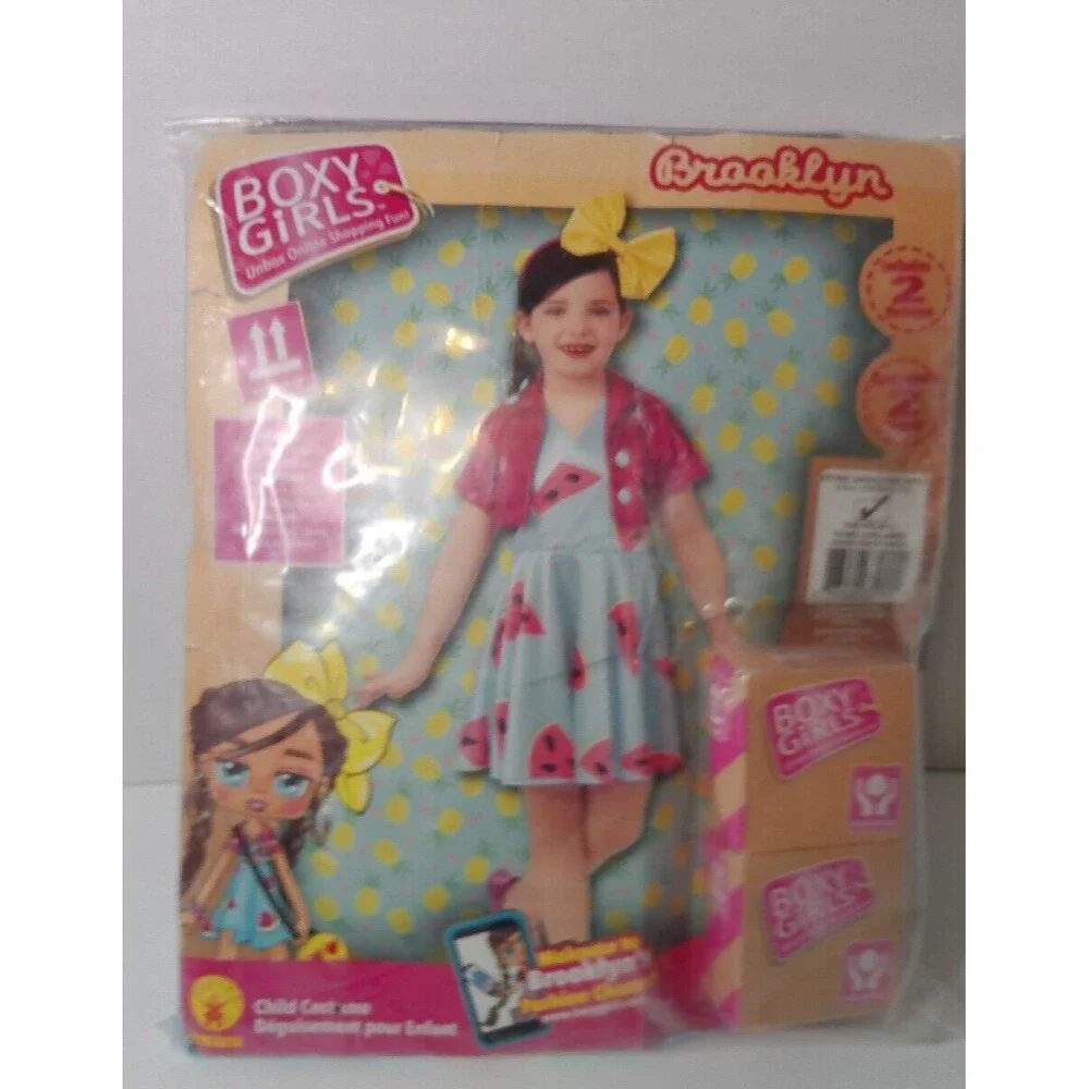 Boxy Girls Brooklyn Dress Up Costume Dress, Headpiece2 Surprise Boxes SZ 3-4